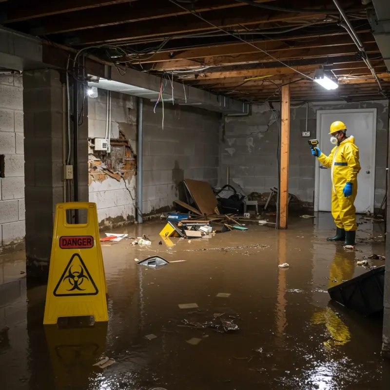 Flooded Basement Electrical Hazard in Thompson, CT Property